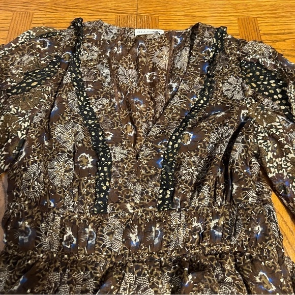 Ulla Johnson Tiered Silk Blend Brisa Mini Dress Noir Patchwork Sz 2 Party Dress - Picture 5 of 16